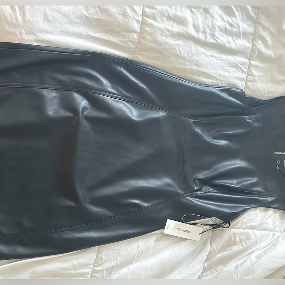 Black Leather Calvin Klein dress